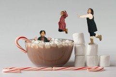 Hot chocolate in bowl with marshmallows digital backdrop version 3